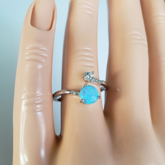 HOST PICK!!! 💙 Sterling Silver Blue Opal Ring - Picture 8 of 8